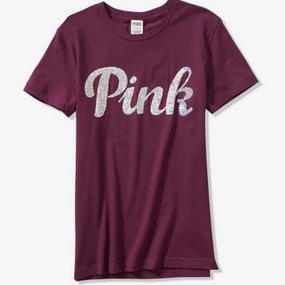 Sold on Merc~~New Pink VS Bling Tee - Picture 1 of 2